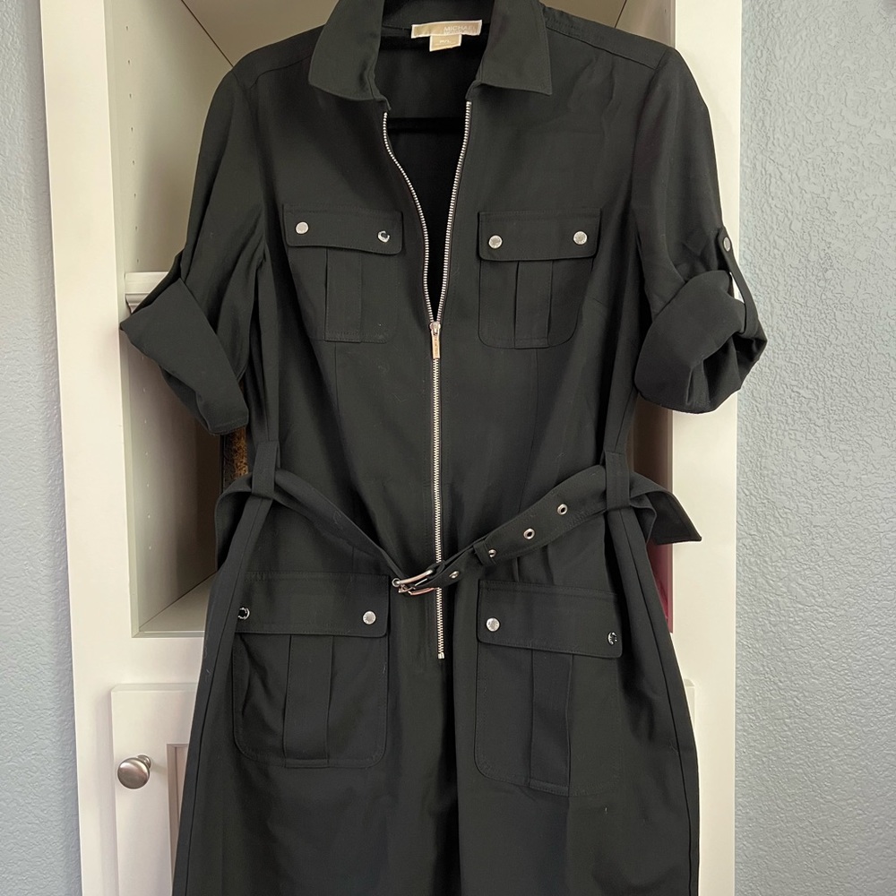 Michael Michael Kors Black Zip Up Dress - LP